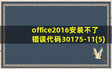 office2016安装不了 错误代码30175-11(5)